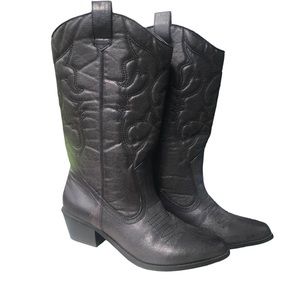 Call It Spring Grey Metallic Cowboy Boots. Size 6.5